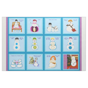 Different Strokes For Different Snow Folks squares Fabric