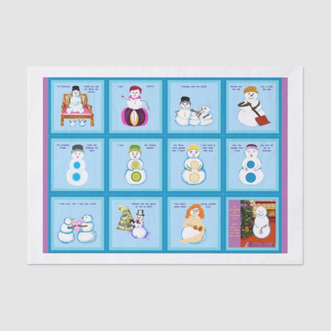 Different Strokes For Different Snow Folks squares Tissue Paper (Front)