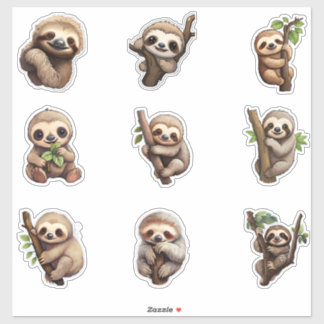 Different Style Cute Sloth Custom-Cut Vinyl