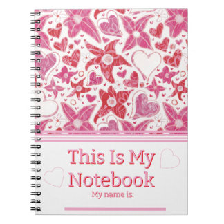Different Style Of Flower & Hearts Pattern Notebook