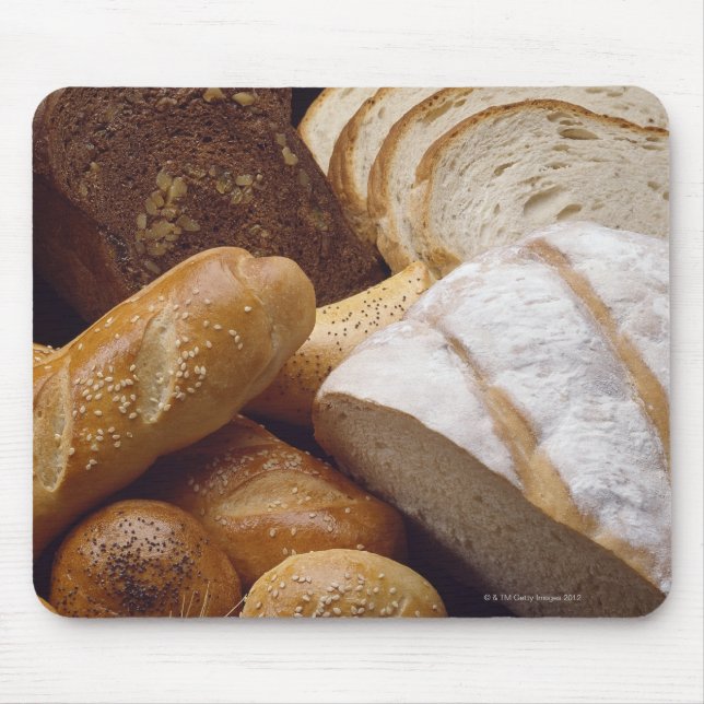 Different types of artisan bread mouse pad (Front)