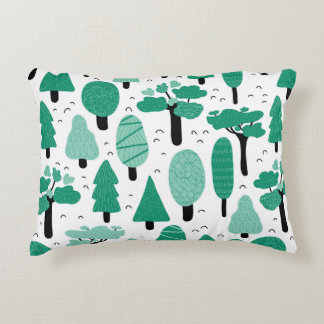 Different types of trees seamless vintage pattern. accent pillow