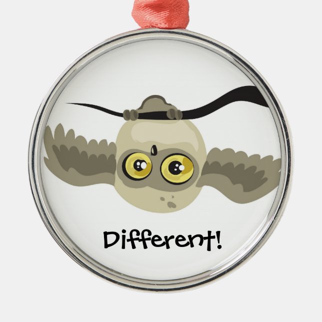 Different! upside down owl ~ornament metal ornament (Front)