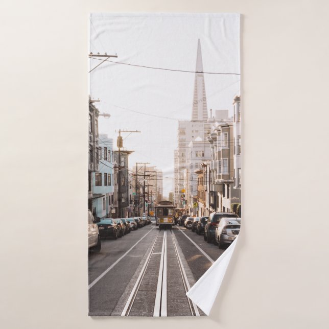 DIFFERENT VEHICLES ON ROAD DURING DAYTIME BATH TOWEL (Bath Towel)