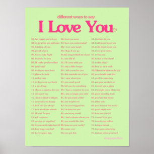 Different Ways to Say I Love You Poster