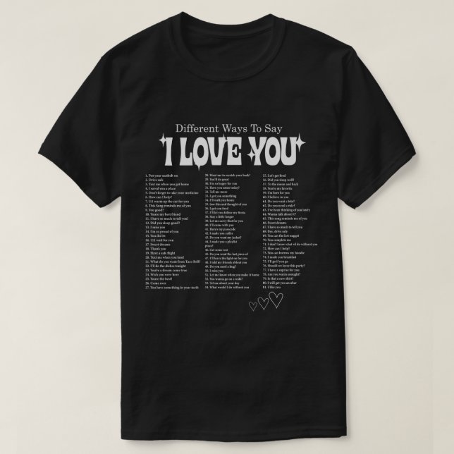 Different Ways To Say-I Love You retro valentines  T-Shirt (Design Front)