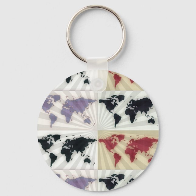 Different world maps keychain (Front)
