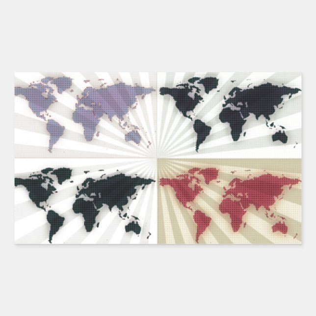 Different world maps sticker (Front)