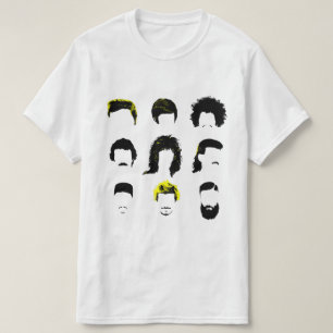 Différentes coiffures dans tout le T-shirt