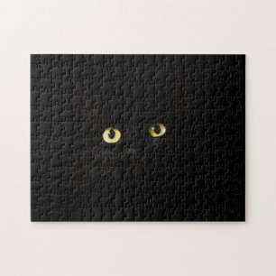 Difficile À Résoudre Chat Foncé Puzzle Noir Solide
