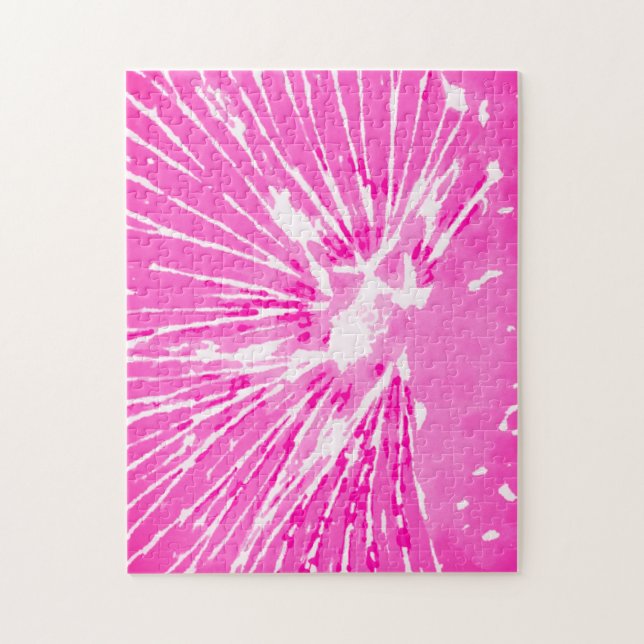 Difficile Abstrait Pink Hollyhock Flower Puzzle (Vertical)