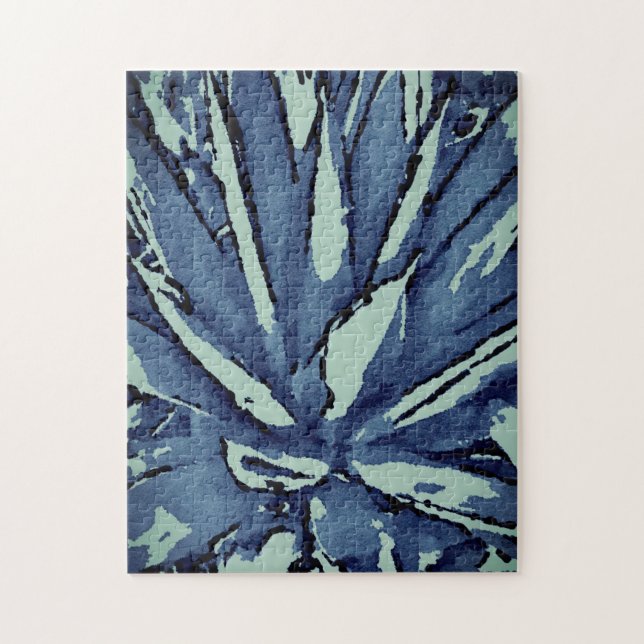 Difficile Rustic Blue Grey Agave Puzzle (Vertical)