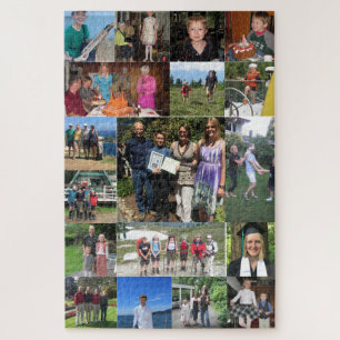 Difficult 18 Family Photo Collage Jigsaw Puzzle