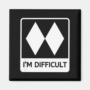 Difficult funny double black diamonds ski snowboar magnet