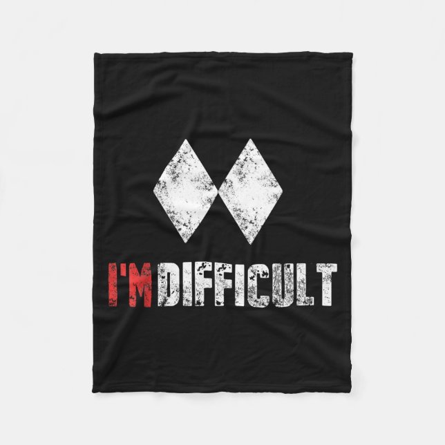 Difficult funny skiing snowboarding lover winter fleece blanket (Front)