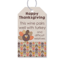 Difficult Relatives Thanksgiving Wine Tag
