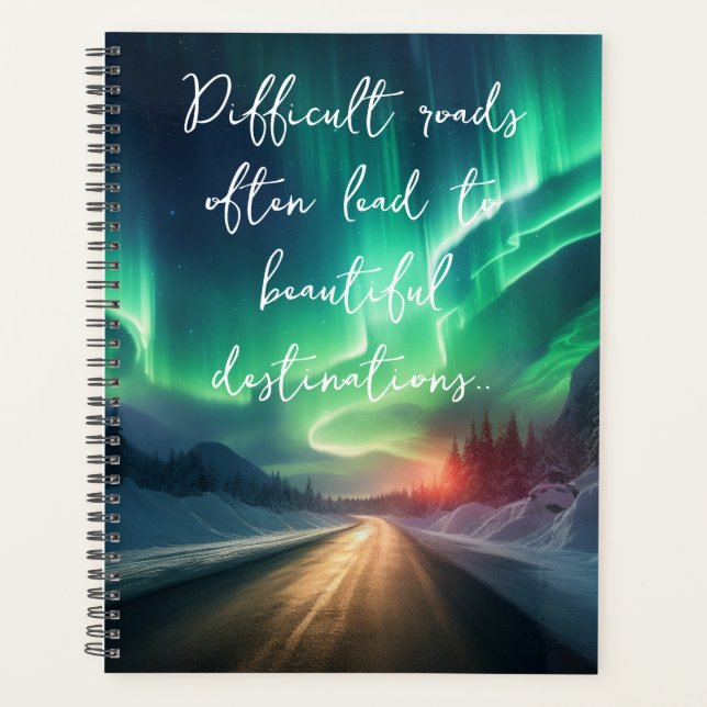 Difficult Roads and Northern Lights  Planner (Front)