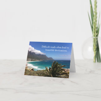 Difficult roads inspirational card