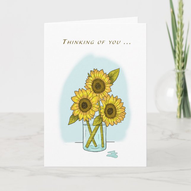 Difficult Time Sunflowers Card (Front)