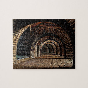 Difficult Tunnels, Arches, Red Brick Jigsaw Puzzle