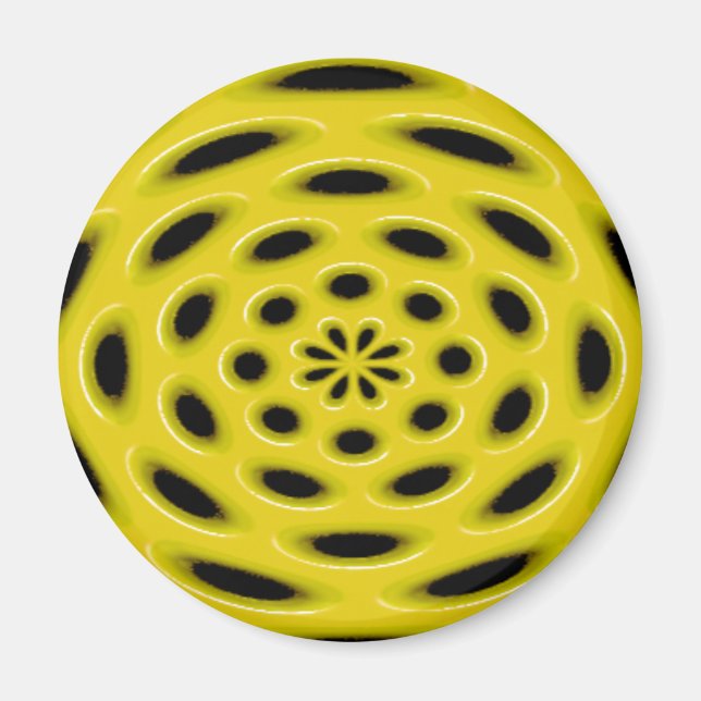Diffuse Yellow And Black Ellipsoid Magnet (Front)