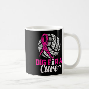 Dig For A Cure Breast Cancer Awareness Volleyball  Coffee Mug