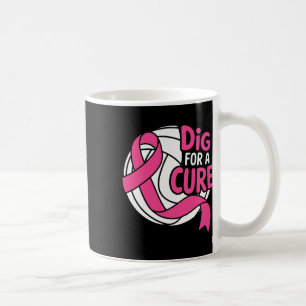Dig For A Cure Breast Cancer Awareness Volleyball  Coffee Mug