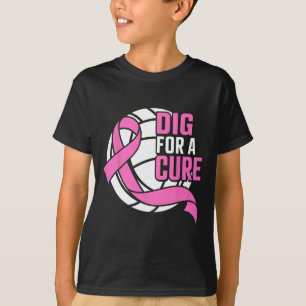 Dig For A Cure Breast Cancer Awareness Volleyball T-Shirt