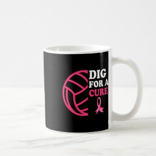 Dig For A Cure Breast Cancer Awareness Volleybyll  Coffee Mug