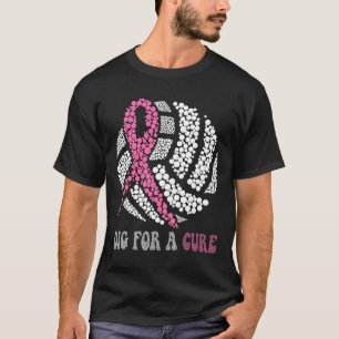 Dig For A Cure Breast Cancer Dot Style Volleybyll T-Shirt