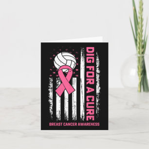 Dig For Cure Pink Ribbon Volleyball Breast Cancer  Card