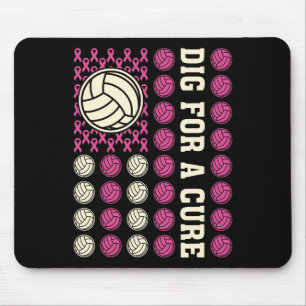 Dig For Cure Ribbon Volleyball Pink Breast Cancer  Mouse Pad