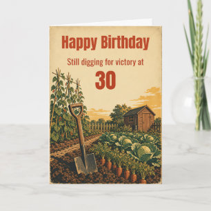 Dig For Victory 30th Birthday Allotment Card
