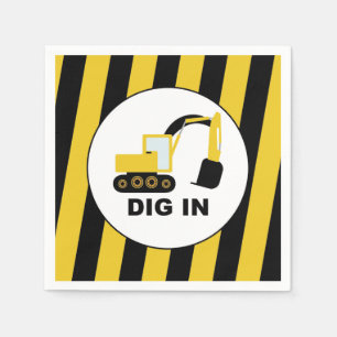 Dig In birthday party excavators Napkin