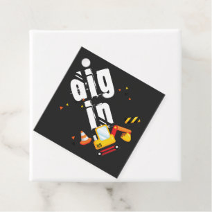 Dig In Construction Birthday Favour Tags