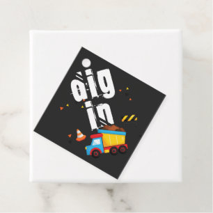 Dig In Construction Birthday Favour Tags