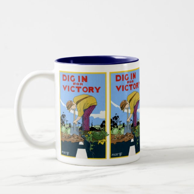 Dig In For Victory Two-Tone Coffee Mug (Left)