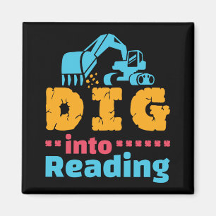 Dig Into Reading Cute Teacher Librarian Month Magnet