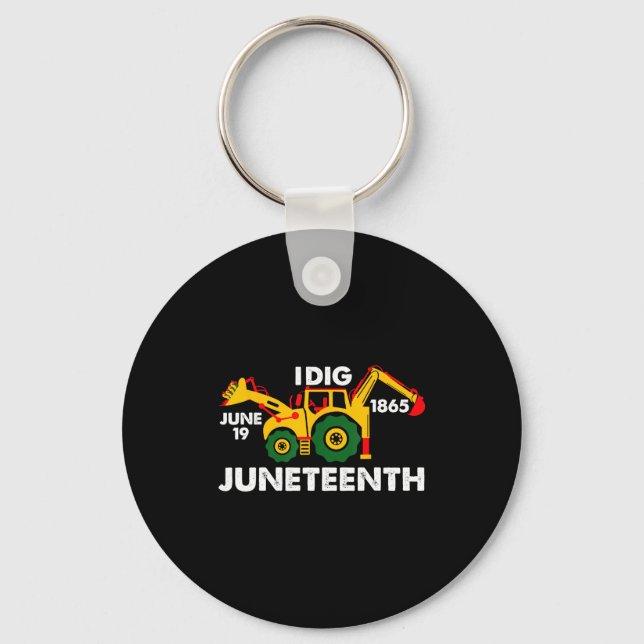 Dig juneteenth fists tractor 19th 1865 keychain (Front)