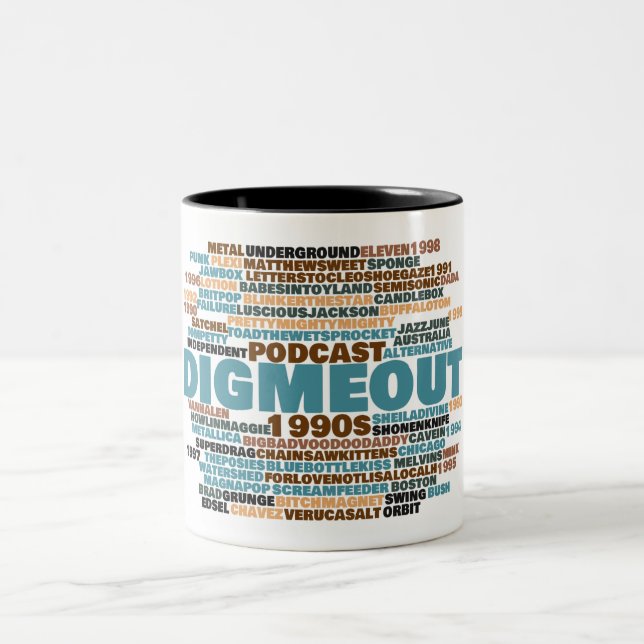 Dig Me Out Word Cloud Two-Tone Mug (Center)