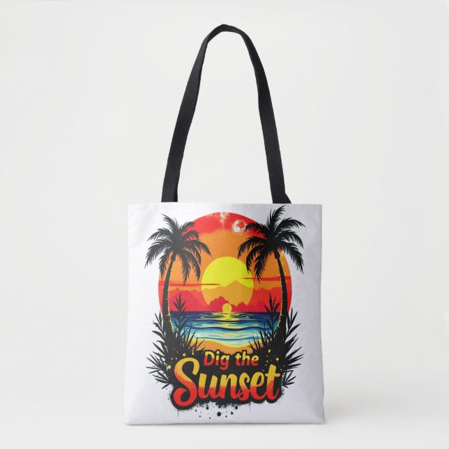 Dig the Sunset Volleyball tee – Perfect for fans Tote Bag (Front)