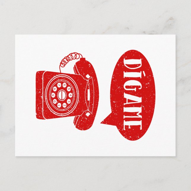 Digame Spanish Phone Greeting Postcard (Front)