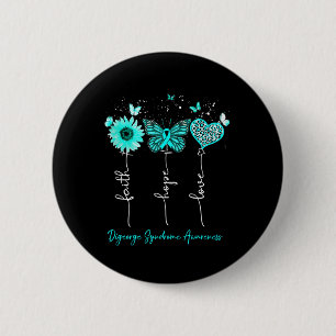 Digeorge Syndrome Awareness Faith Hope Leopard Sun 2 Inch Round Button