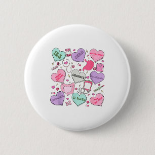 Digestive Divas Gastroenterology Nurse Valentine E 2 Inch Round Button