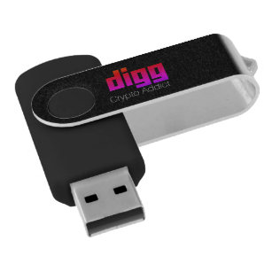 DIGG Crypto Addict Design Black Pink Flash Drive