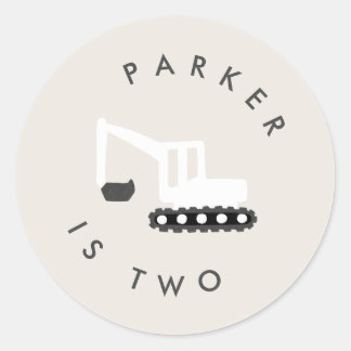 Digger Construction Birthday Party Minimal Sticker