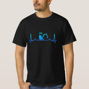 Digger Excavator Heartbeat Dad Gift T-Shirt