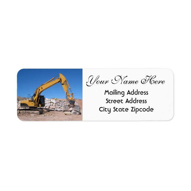 Digger Excavator Return Address (Front)