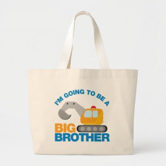 Digger Truck Going To Be A Big Brother Large Tote Bag