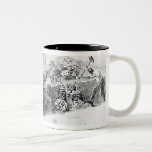 Digging a hole for the foundations Two-Tone coffee mug